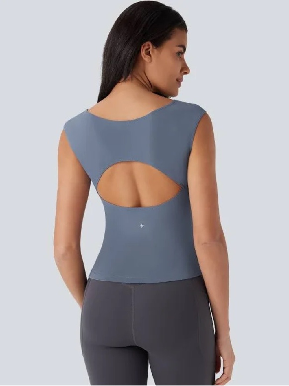 HALARA Blue Cap-Sleeve Boatneck Tank - Picture 2 of 6